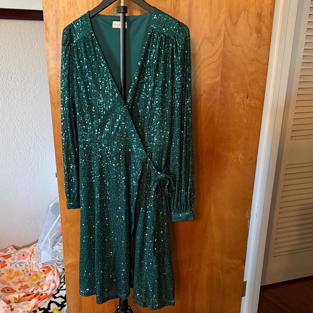 Pink Desert Women's Long Sleeve Dress - Green